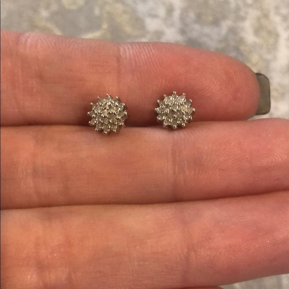 Diamond cluster earrings